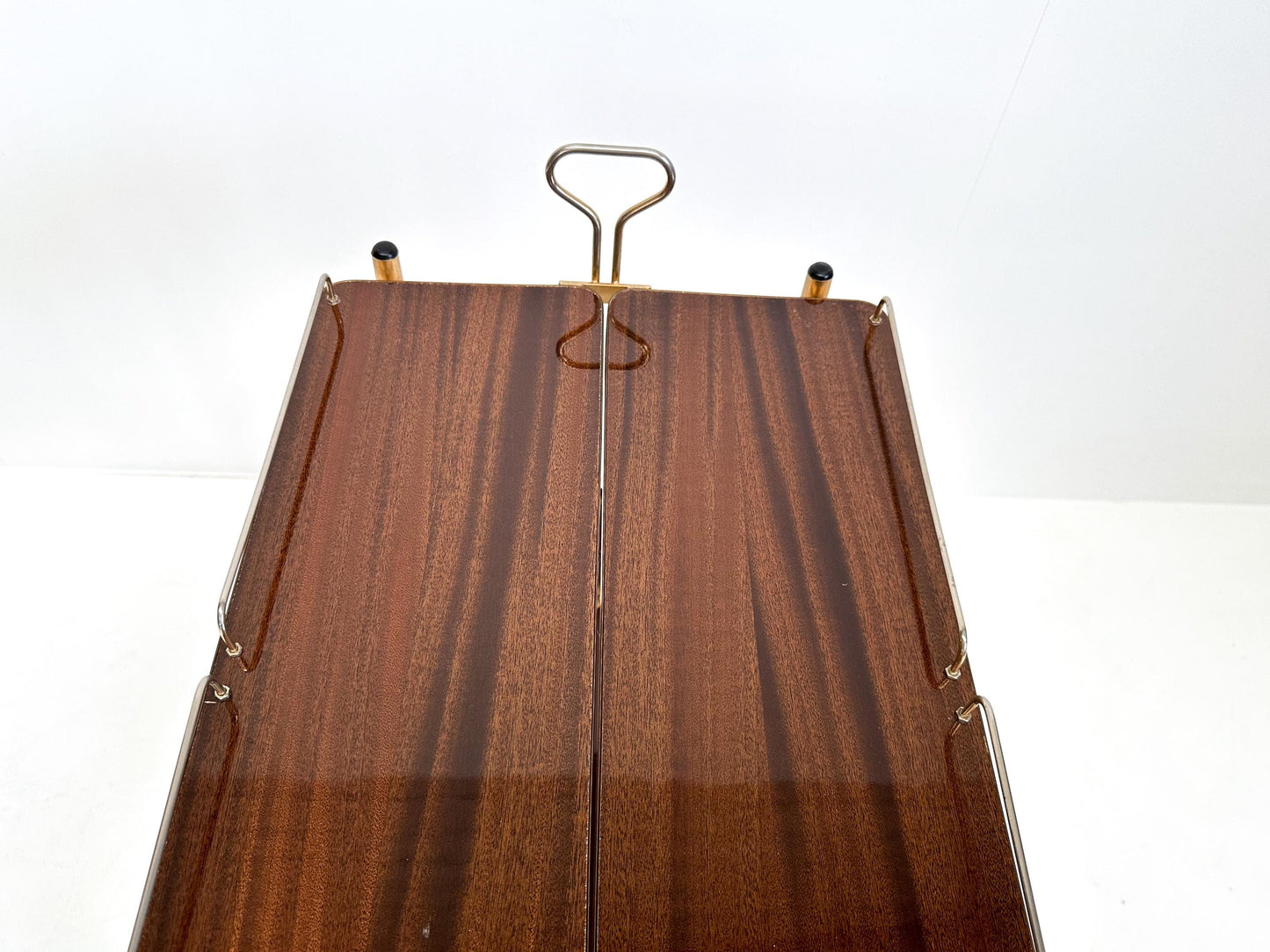 Vintage Mid-Century Folding Bar Cart Trolley: Drinks & Dessert Serving Cart