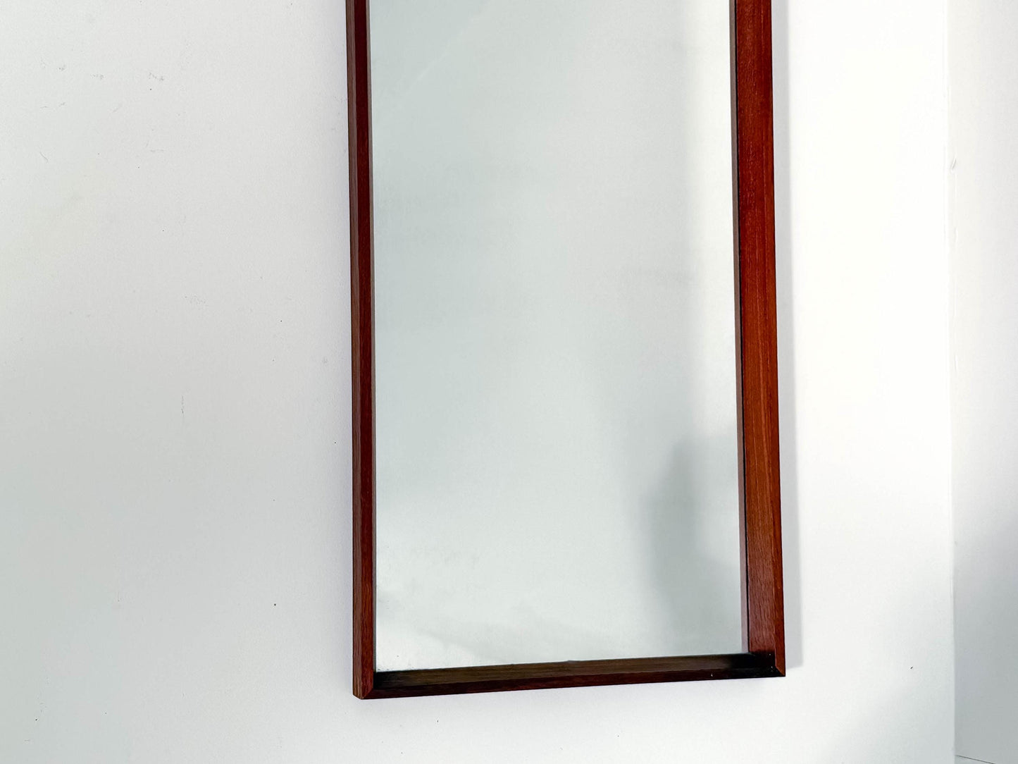 Midcentury Danish Modern Teak Wall Mirror & Shelf by Jansen Spejle