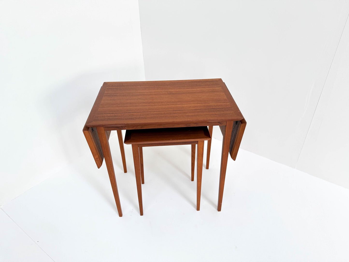 Vintage Scandinavian Nesting Table Set with Extendable Design (Set of 2), Denmark 1960s