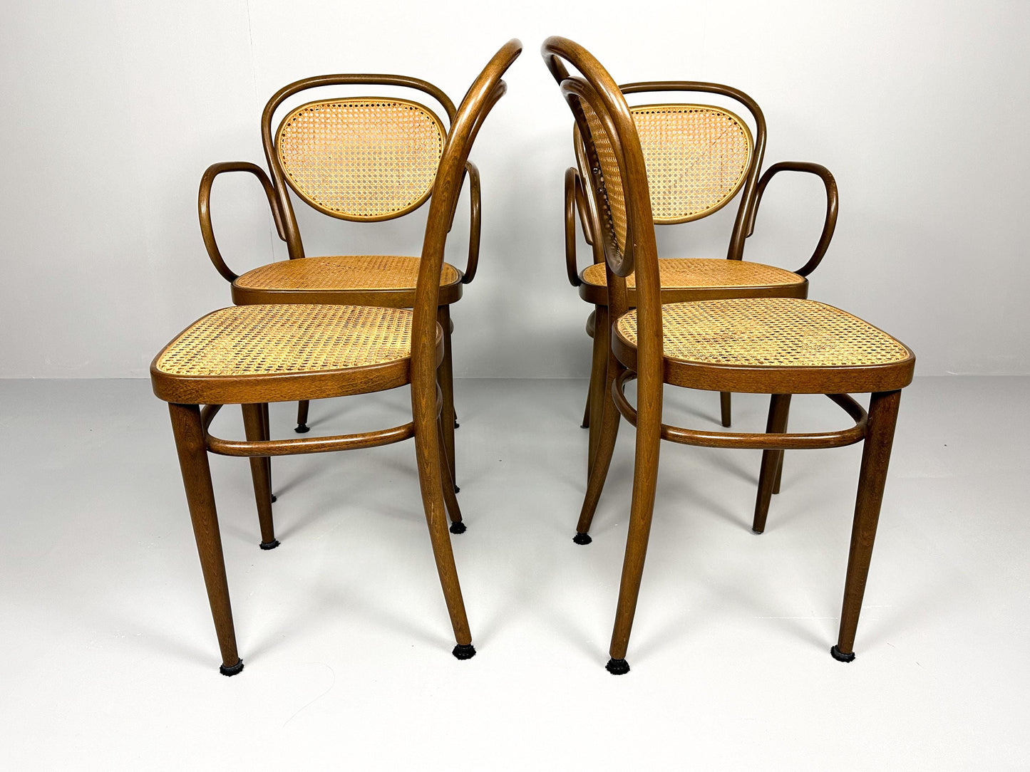 Set of 4 Authentic Thonet Chairs 215 and 215RF, 1970s