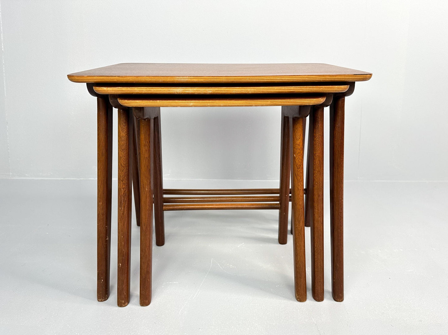 Vintage Teak Wood 3-Piece Nesting Tables – Netherlands, 1960s