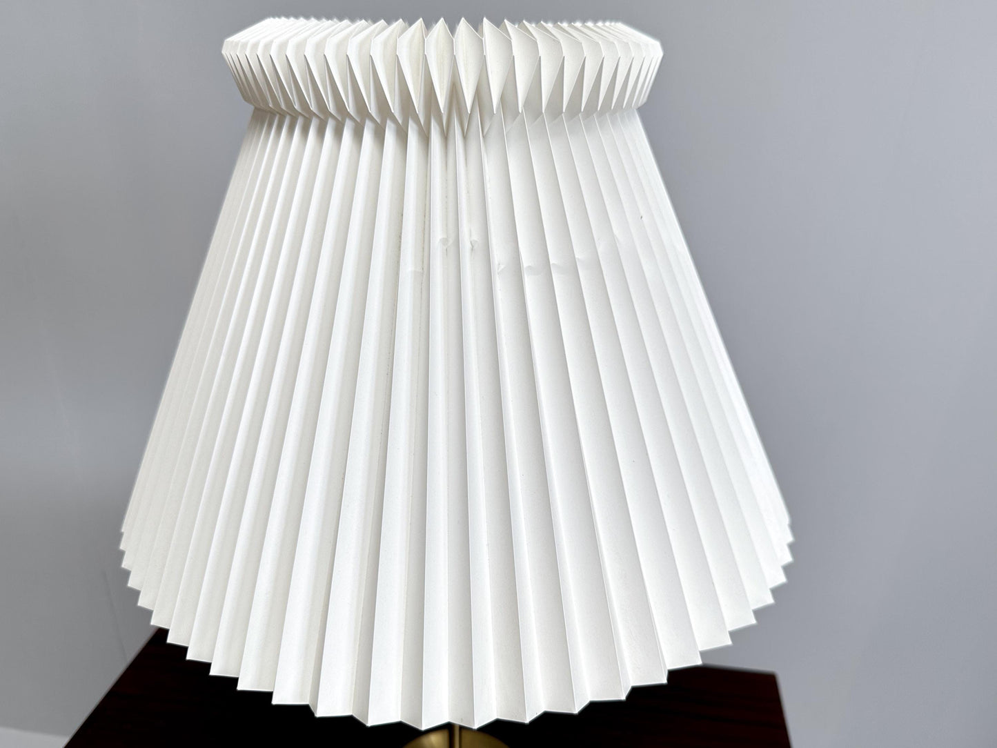 Vintage Le Klint 307 Table Lamp: Brass & Pleated Plastic Shade