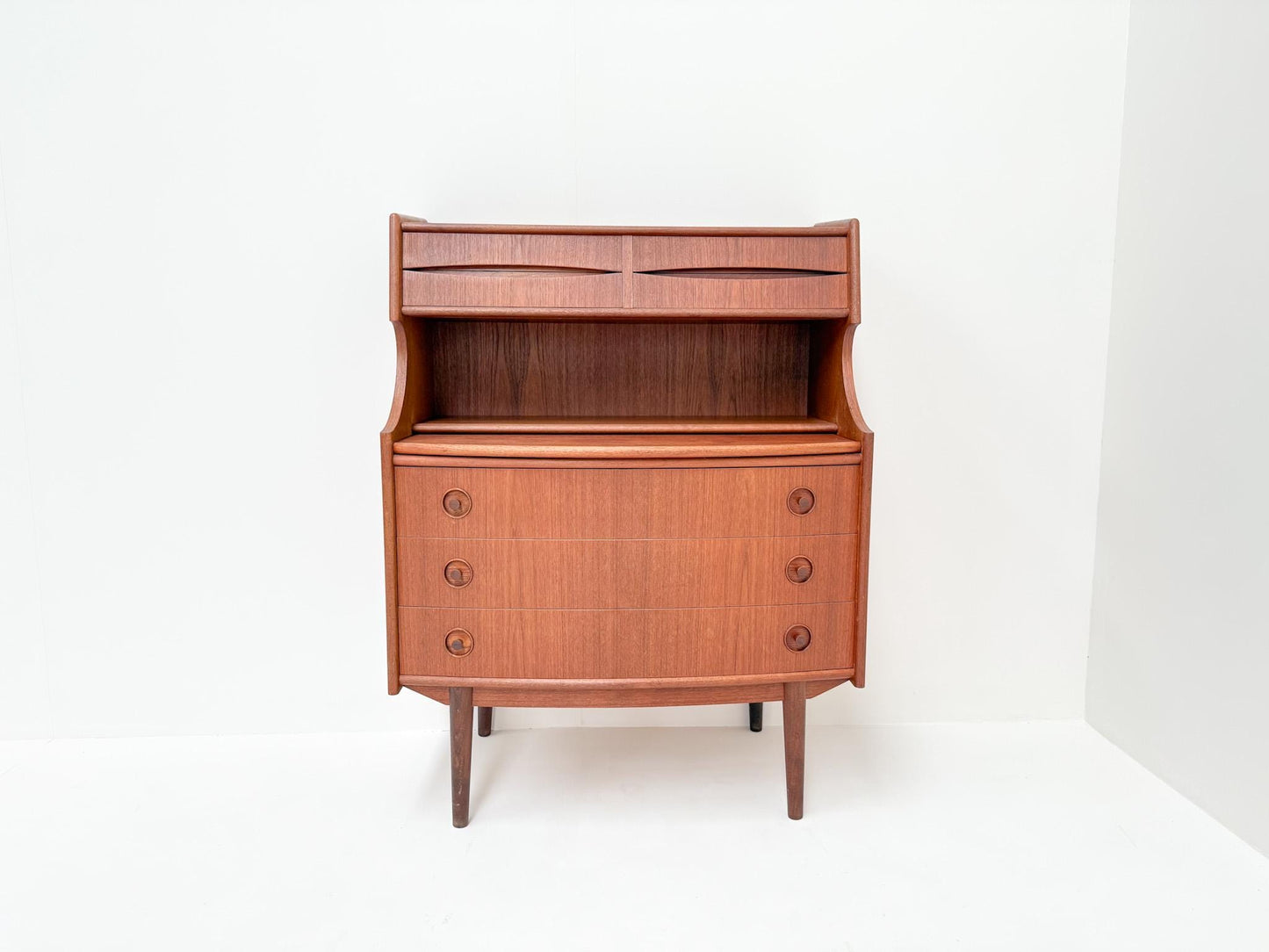 Mid-Century Teak Secretary Desk with Drawers | Gunnar Falsig by Falsig Mobler