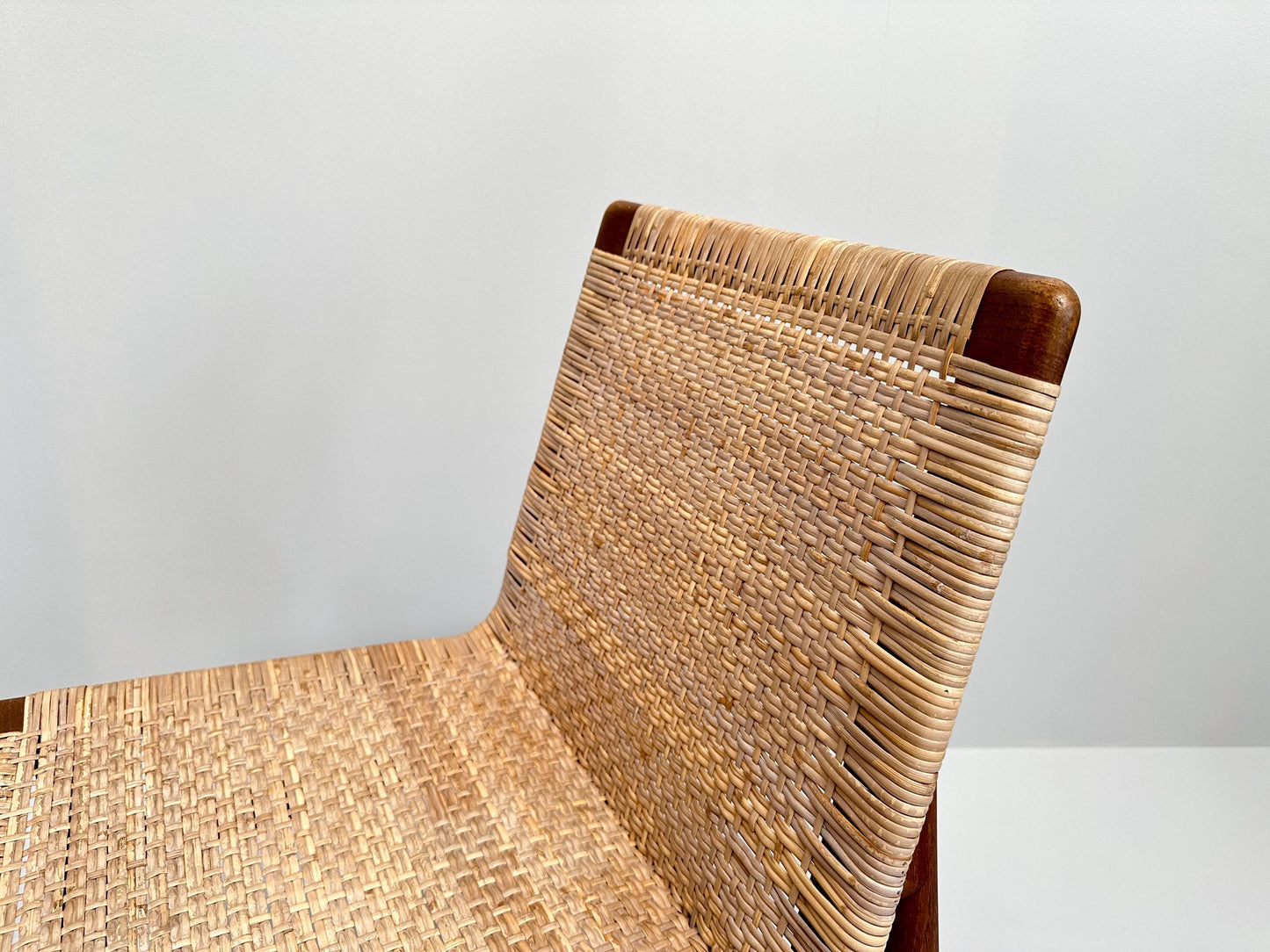 Rare Jørgen Høj Teak and Rattan Chair for Thorald Madsen, Denmark, 1950s