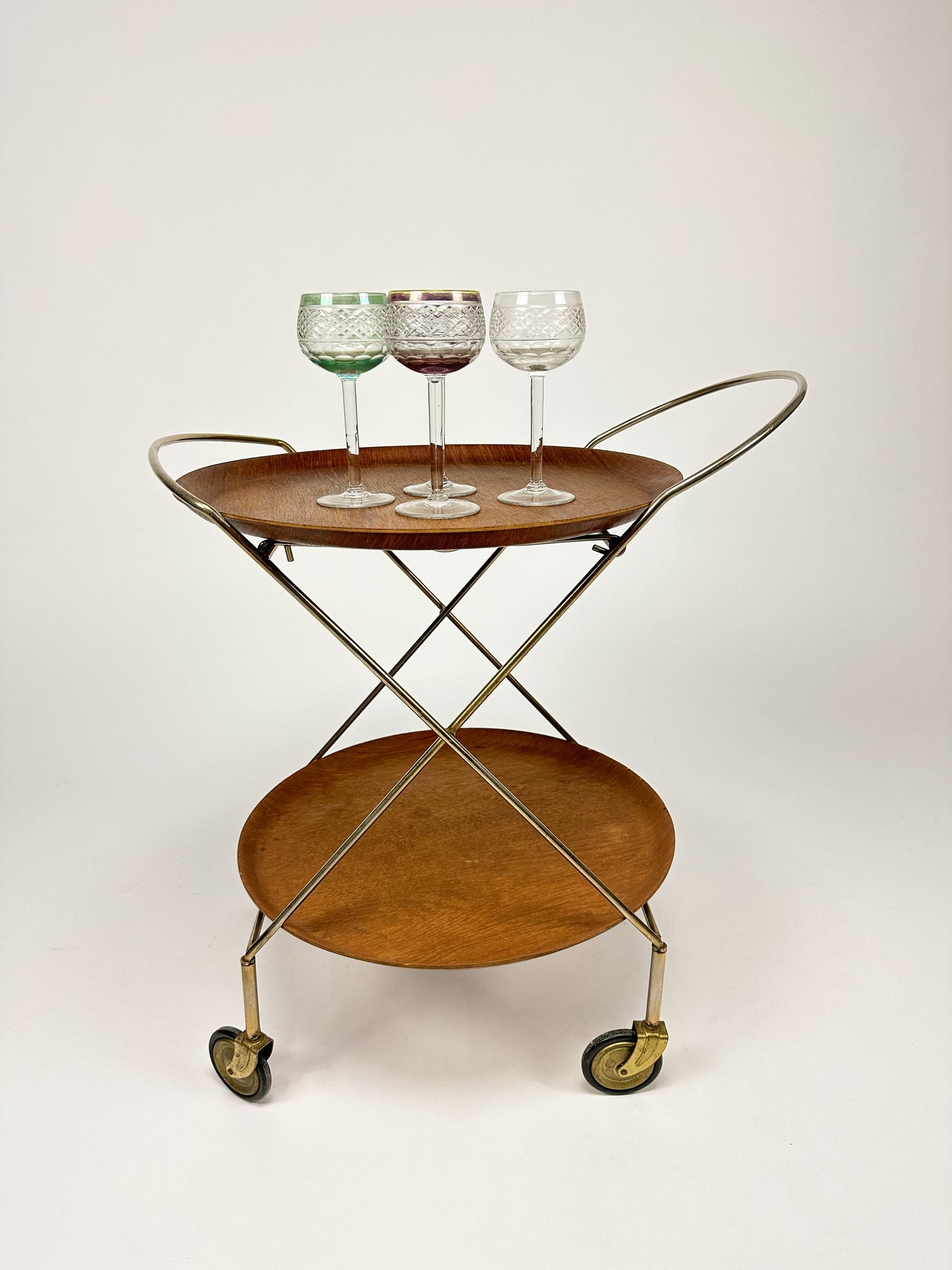 Mid Century 1950s Two Tray Serving / Butlers / Cocktail Trolley by ARY Sweden