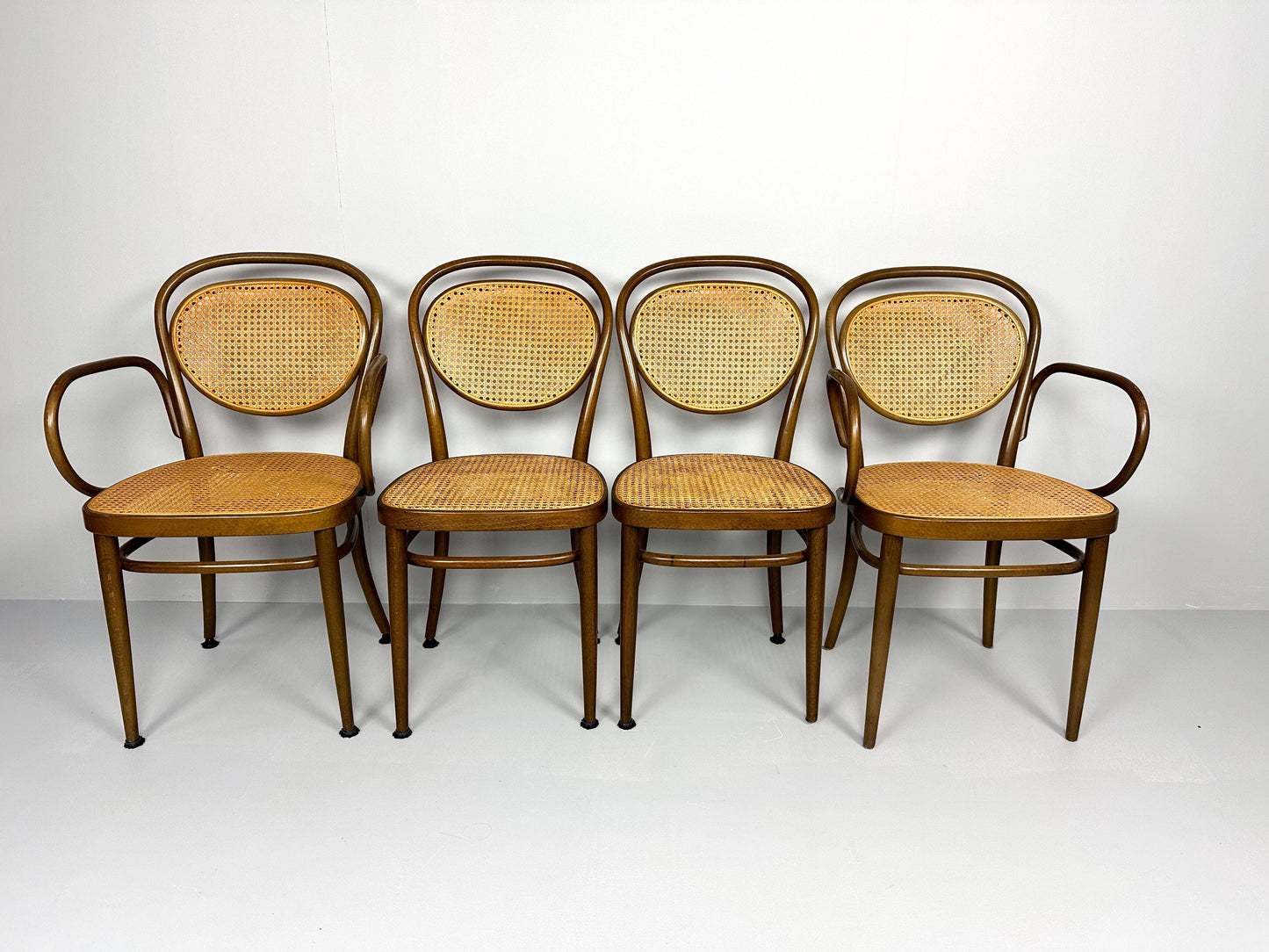 Set of 4 Authentic Thonet Chairs 215 and 215RF, 1970s