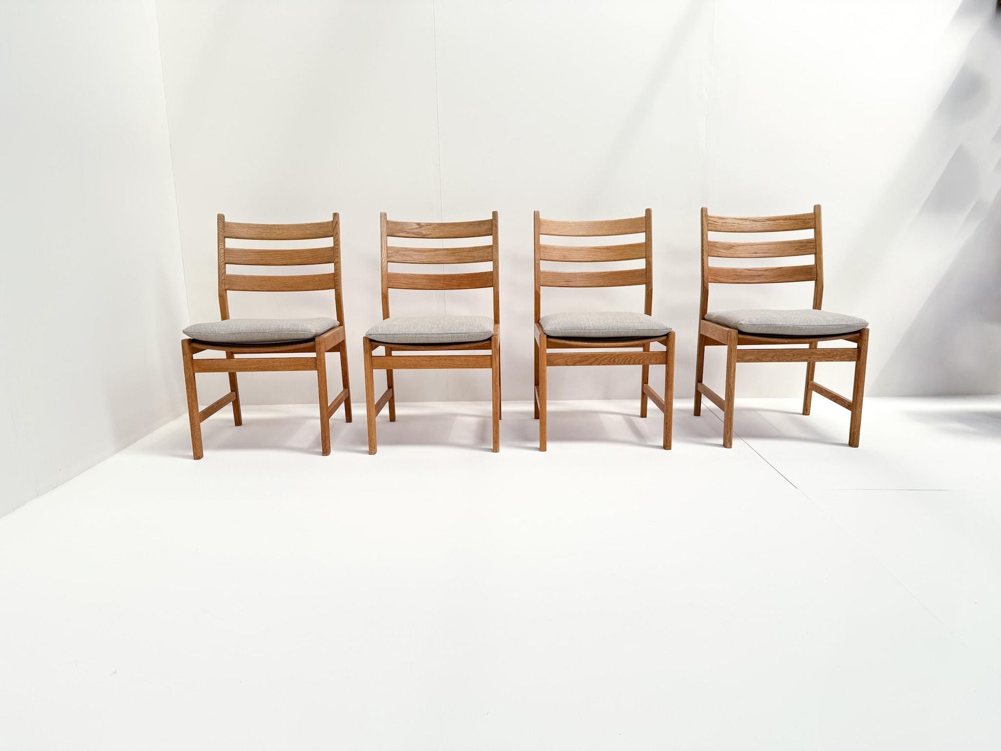 Vintage Danish oak dining chair set by Kurt Østervig 1960s