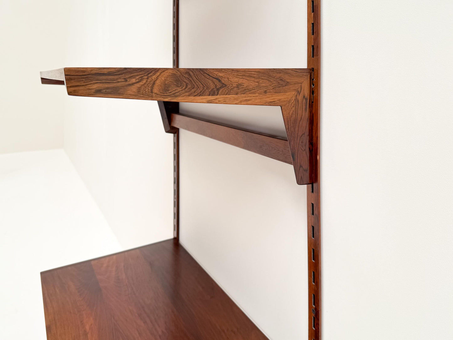 Kai Kristiansen Rosewood Wall Shelving Unit with Desk Shelves