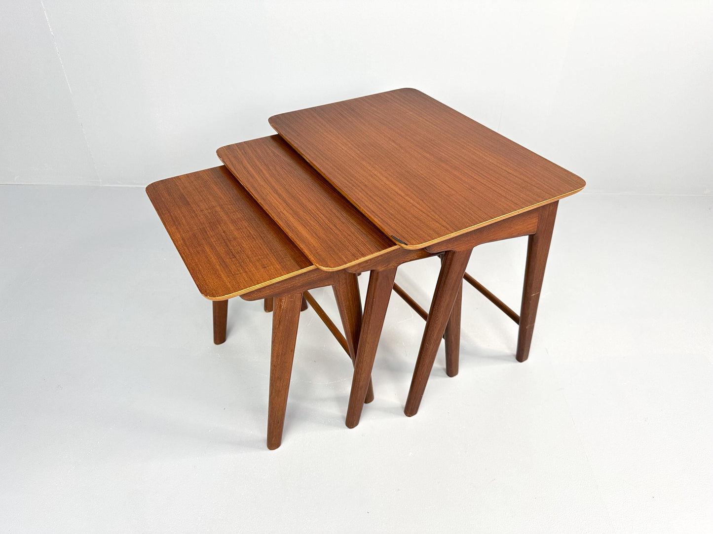 Vintage Teak Wood 3-Piece Nesting Tables – Netherlands, 1960s
