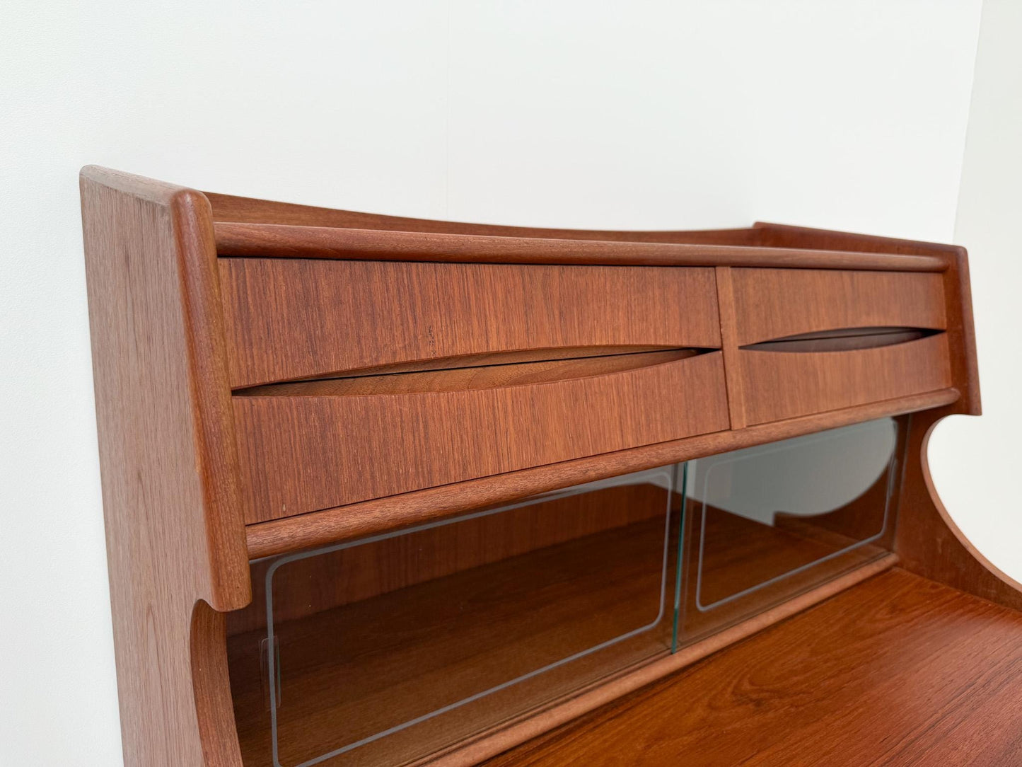 Mid-Century Teak Secretary Desk with Drawers | Gunnar Falsig by Falsig Mobler
