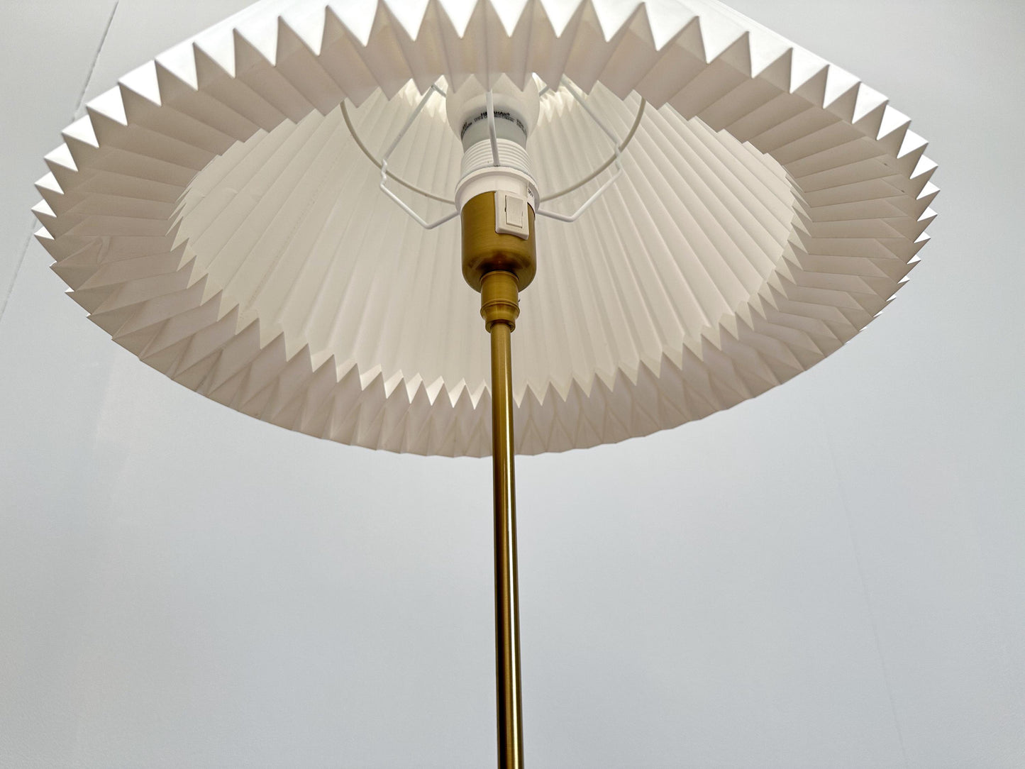 Vintage Le Klint 307 Table Lamp: Brass & Pleated Plastic Shade