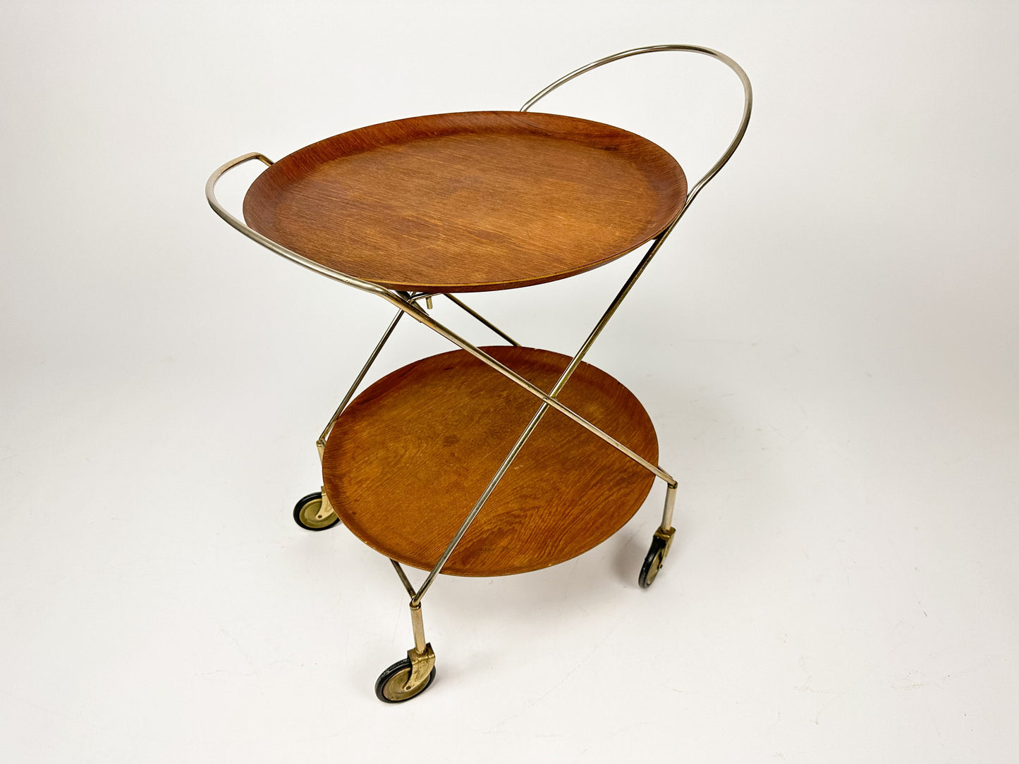 Mid Century 1950s Two Tray Serving / Butlers / Cocktail Trolley by ARY Sweden