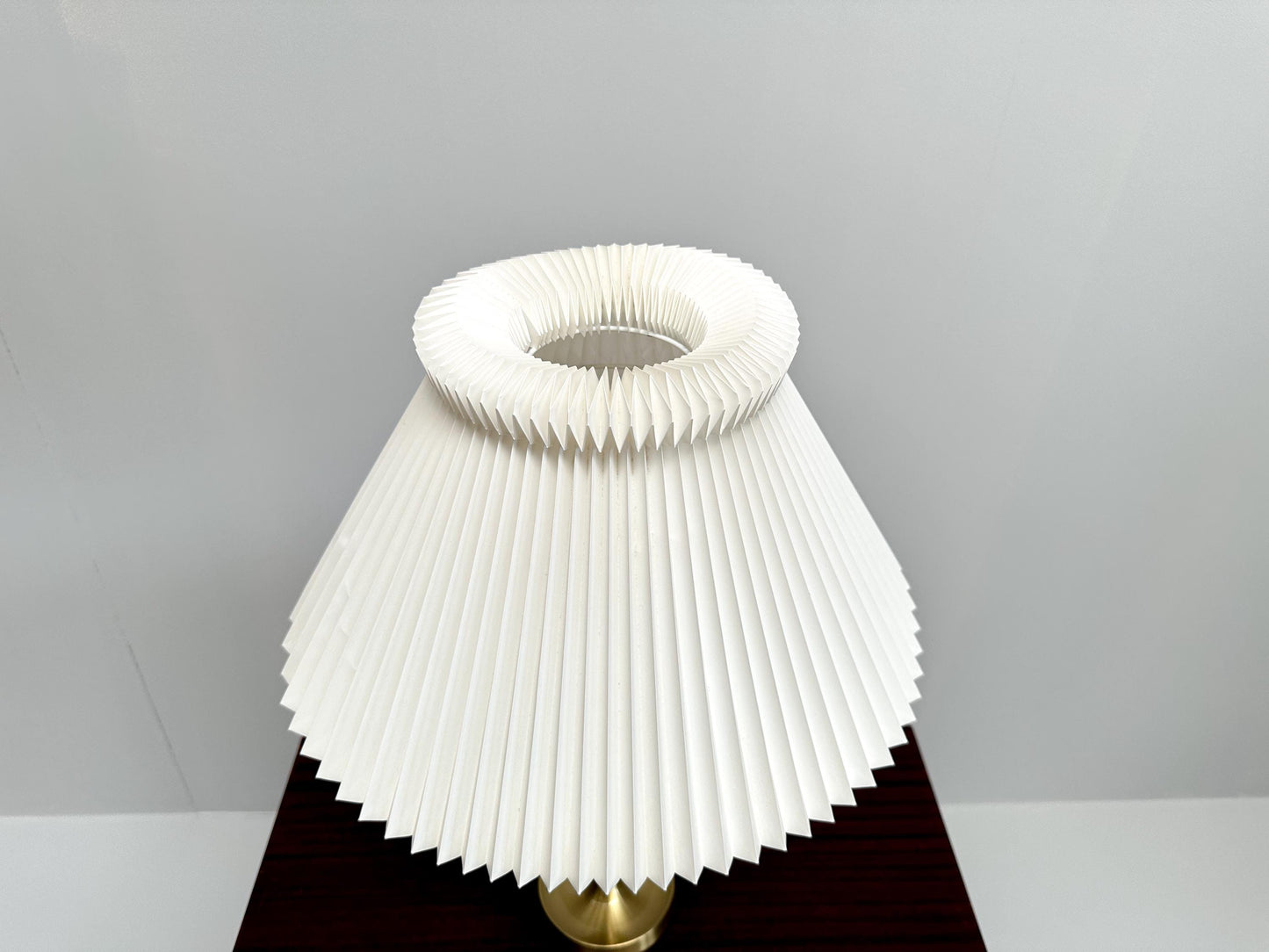 Vintage Le Klint 307 Table Lamp: Brass & Pleated Plastic Shade