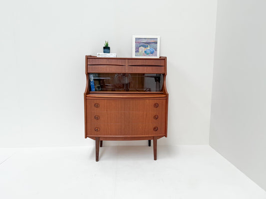 Mid-Century Teak Secretary Desk with Drawers | Gunnar Falsig by Falsig Mobler