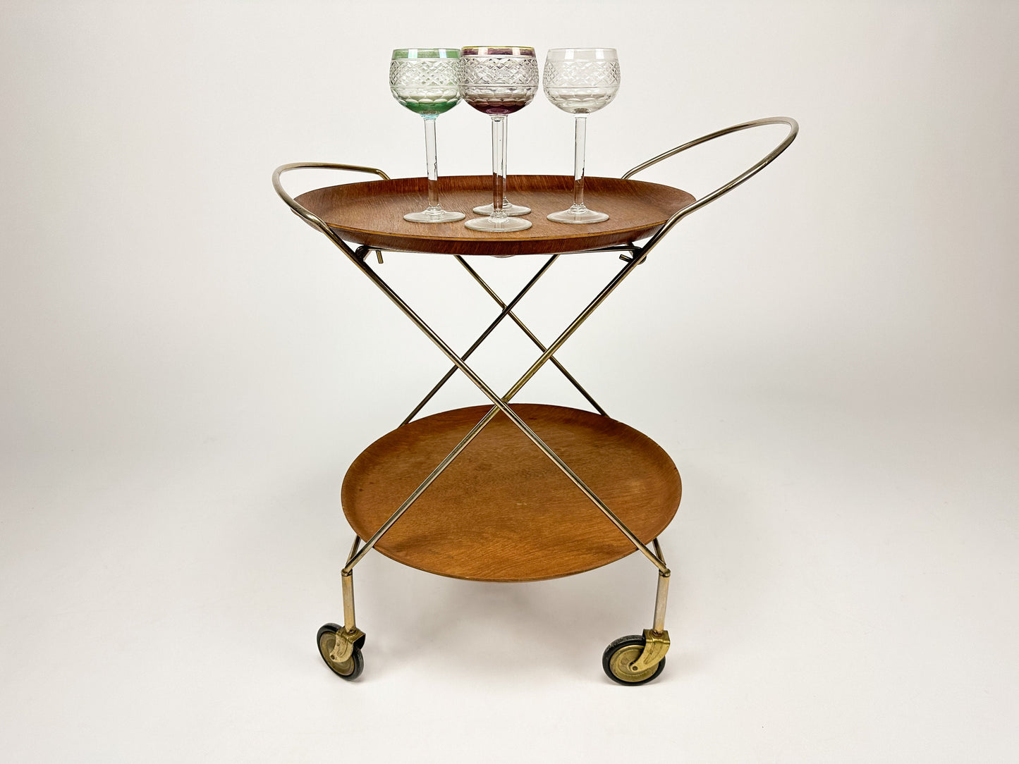 Mid Century 1950s Two Tray Serving / Butlers / Cocktail Trolley by ARY Sweden