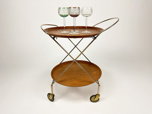 Mid Century 1950s Two Tray Serving / Butlers / Cocktail Trolley by ARY Sweden