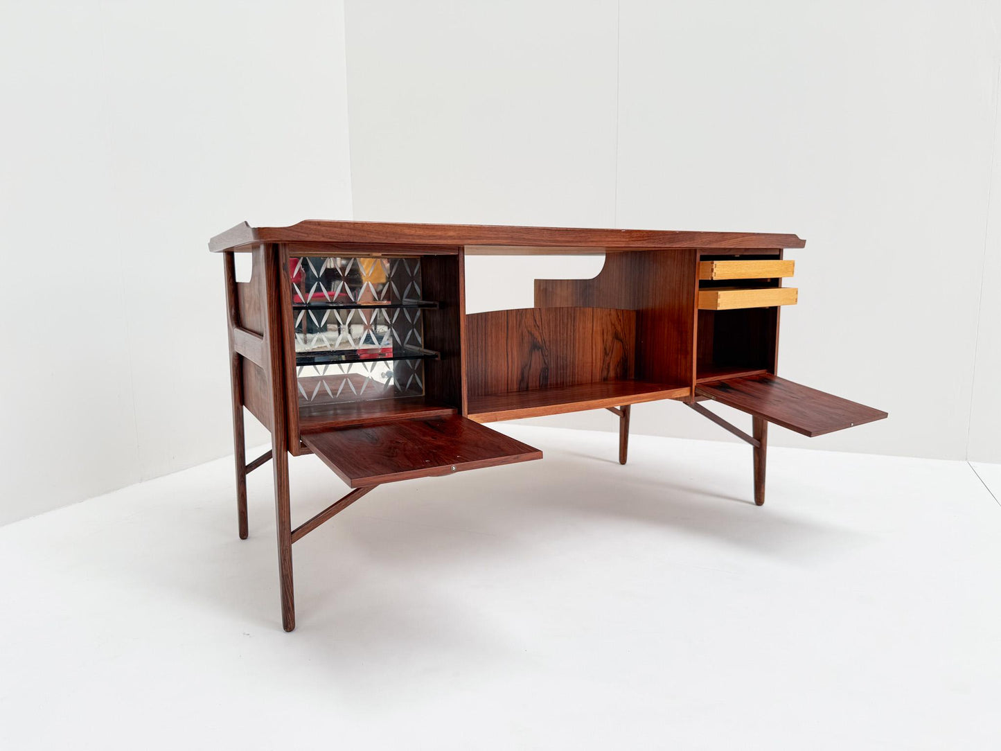 Vintage Scandinavian writing desk rosewood 1960s design