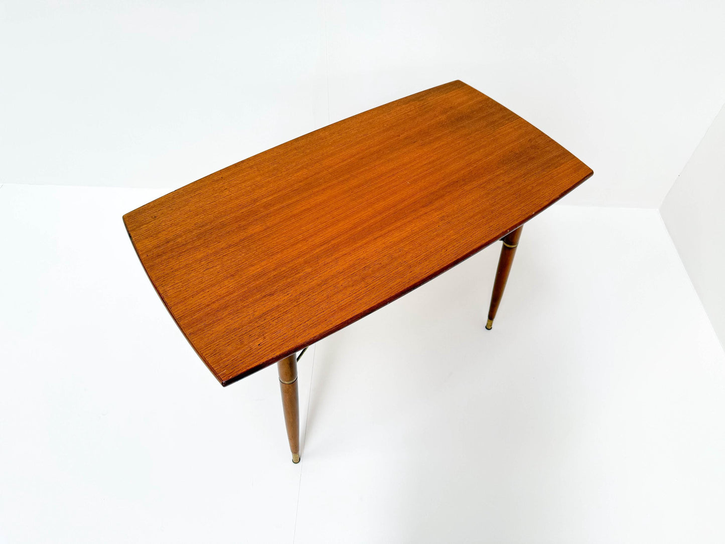 Mid-Century Modern Coffee Table with Brass Details