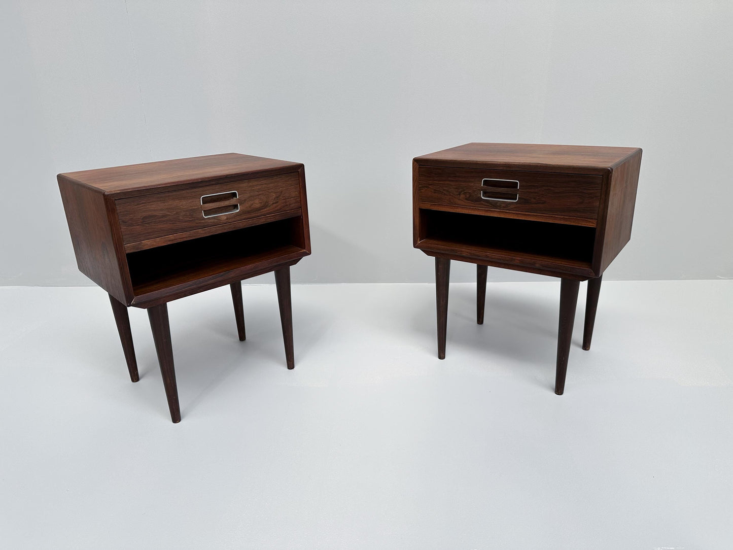 Vintage Rare Set of 2 Rosewood Nightstands by Johannes Andersen for Dyrlund 1960s