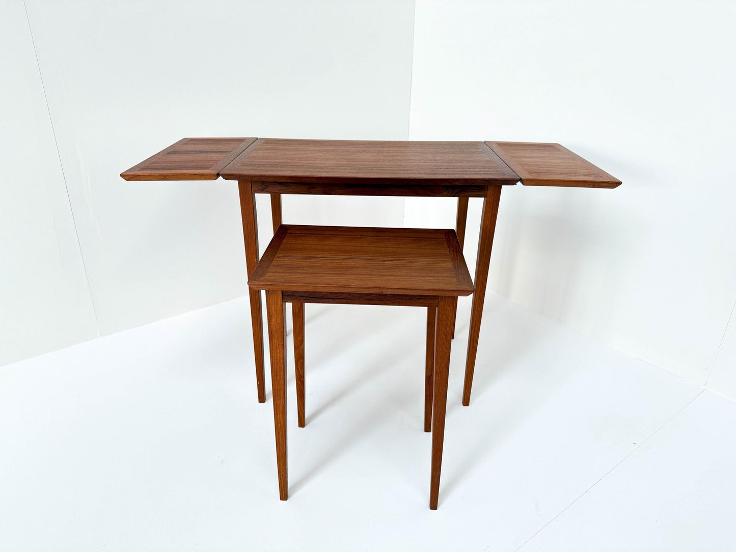 Vintage Scandinavian Nesting Table Set with Extendable Design (Set of 2), Denmark 1960s