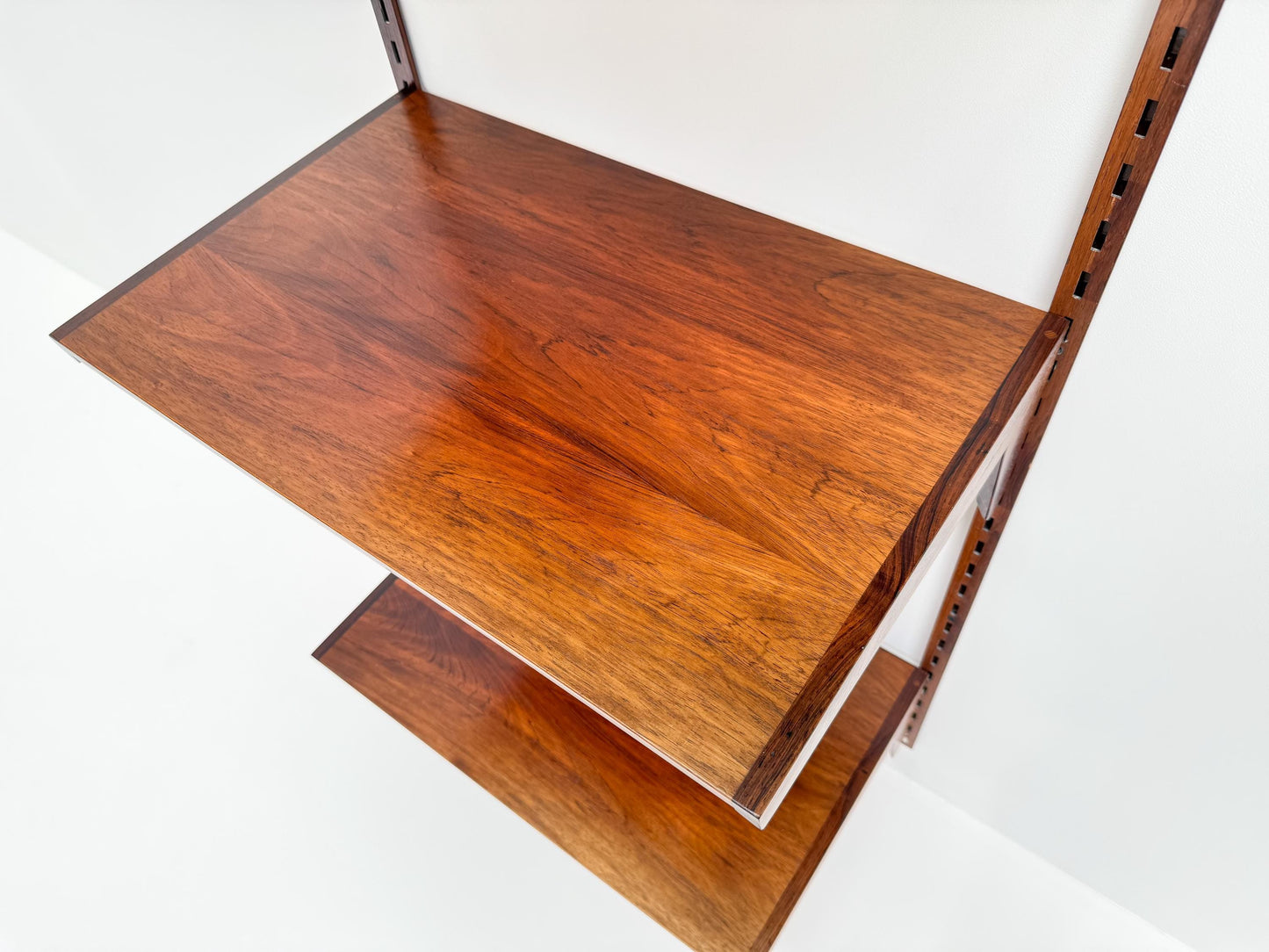Kai Kristiansen Rosewood Wall Shelving Unit with Desk Shelves