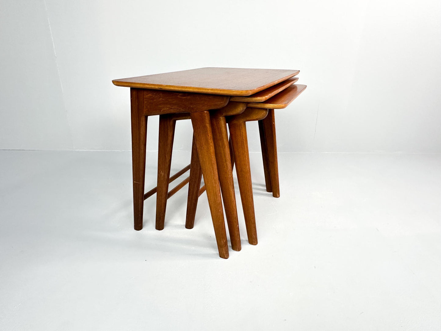 Vintage Teak Wood 3-Piece Nesting Tables – Netherlands, 1960s