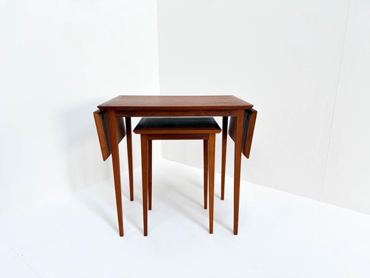 Vintage Scandinavian Nesting Table Set with Extendable Design (Set of 2), Denmark 1960s