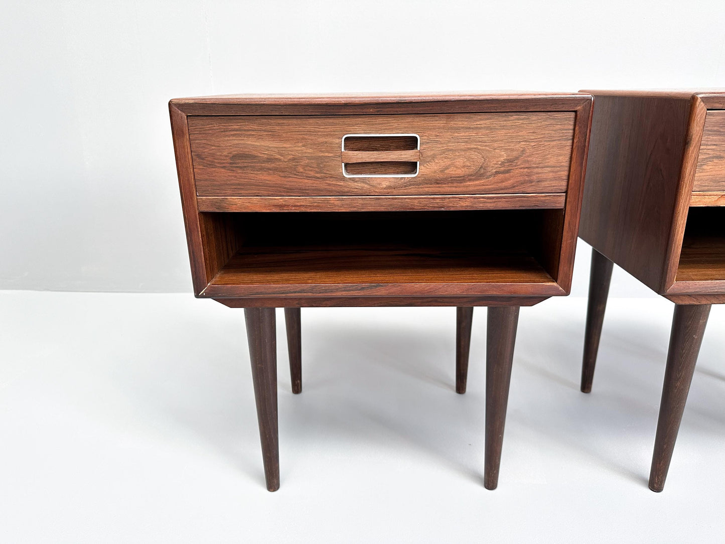 Vintage Rare Set of 2 Rosewood Nightstands by Johannes Andersen for Dyrlund 1960s