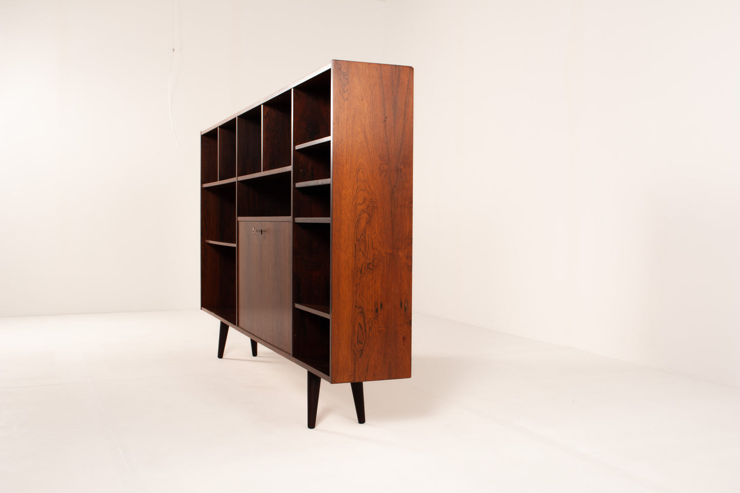 Vintage Danish bookcase side view