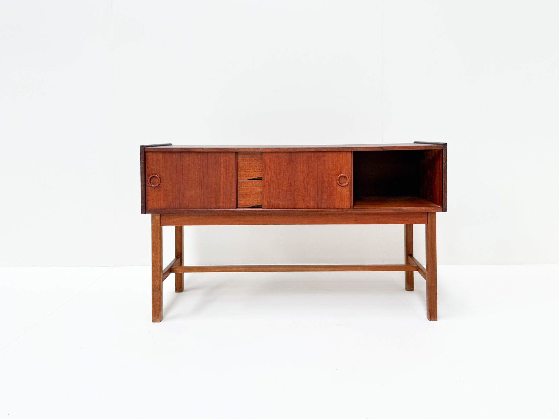 1960s Danish teak sideboard with sliding doors Scandinavian furniture
