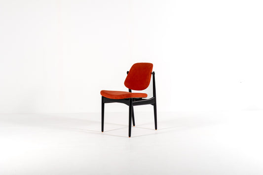 Denmark France and Son chairs burnt orange upholstery