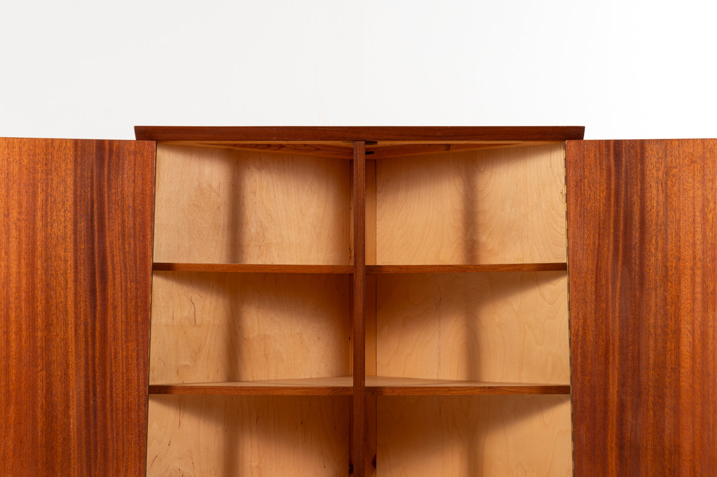 Vintage corner storage cabinet interior shelves