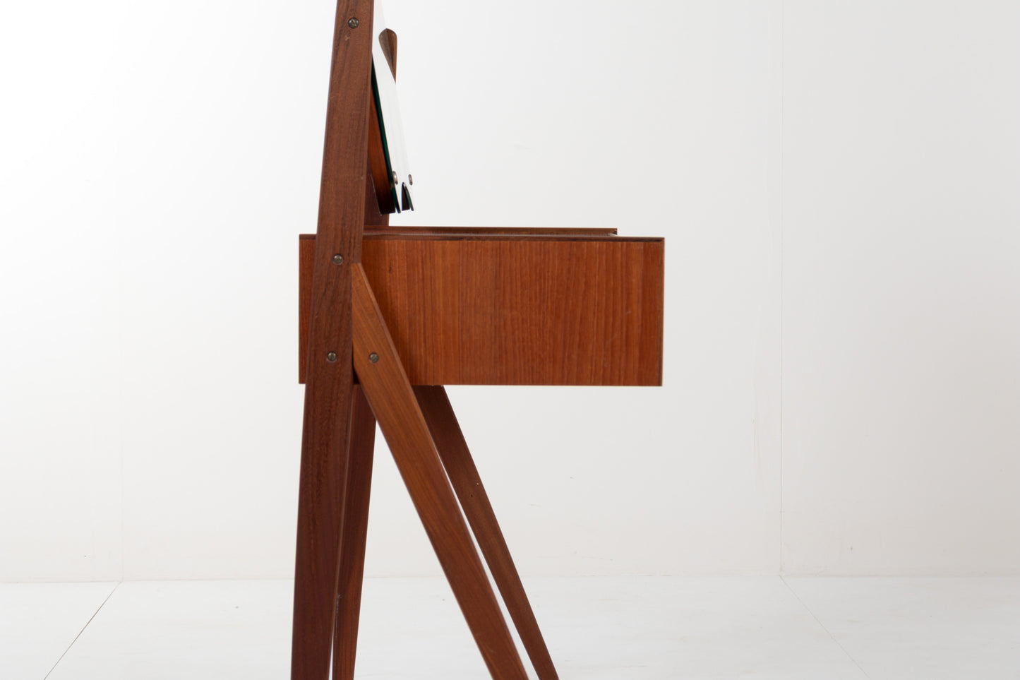 Vintage Teak Vanity Table by AG Spejl Kobberbeskyttet, Denmark, 1960s