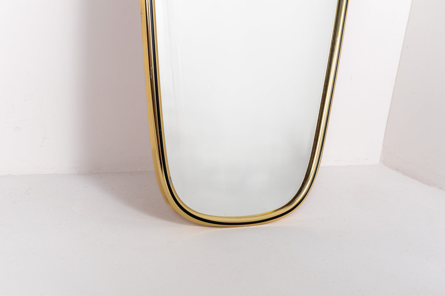 Mid-century brass wall mirror with organic frame, 1960s