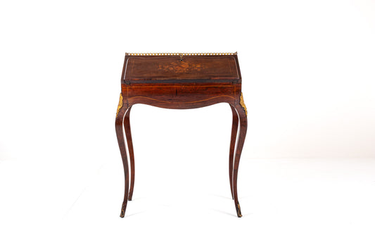 Antique Louis XV-Style Inlaid Ladies Writing Desk / Secretaire, 19th Century