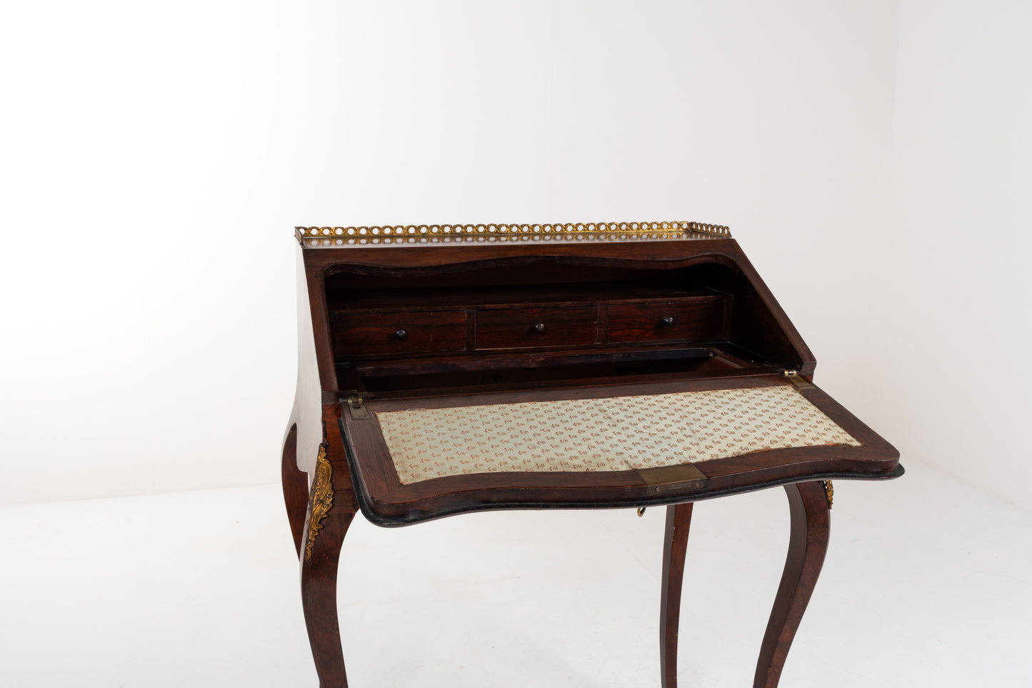 Antique Louis XV-Style Inlaid Ladies Writing Desk / Secretaire, 19th Century