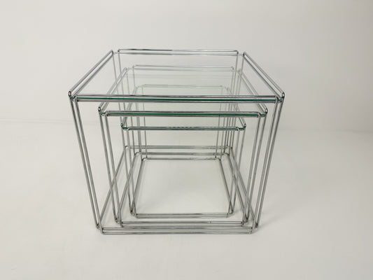 Vintage Chrome Nesting Tables: Max Sauze Style