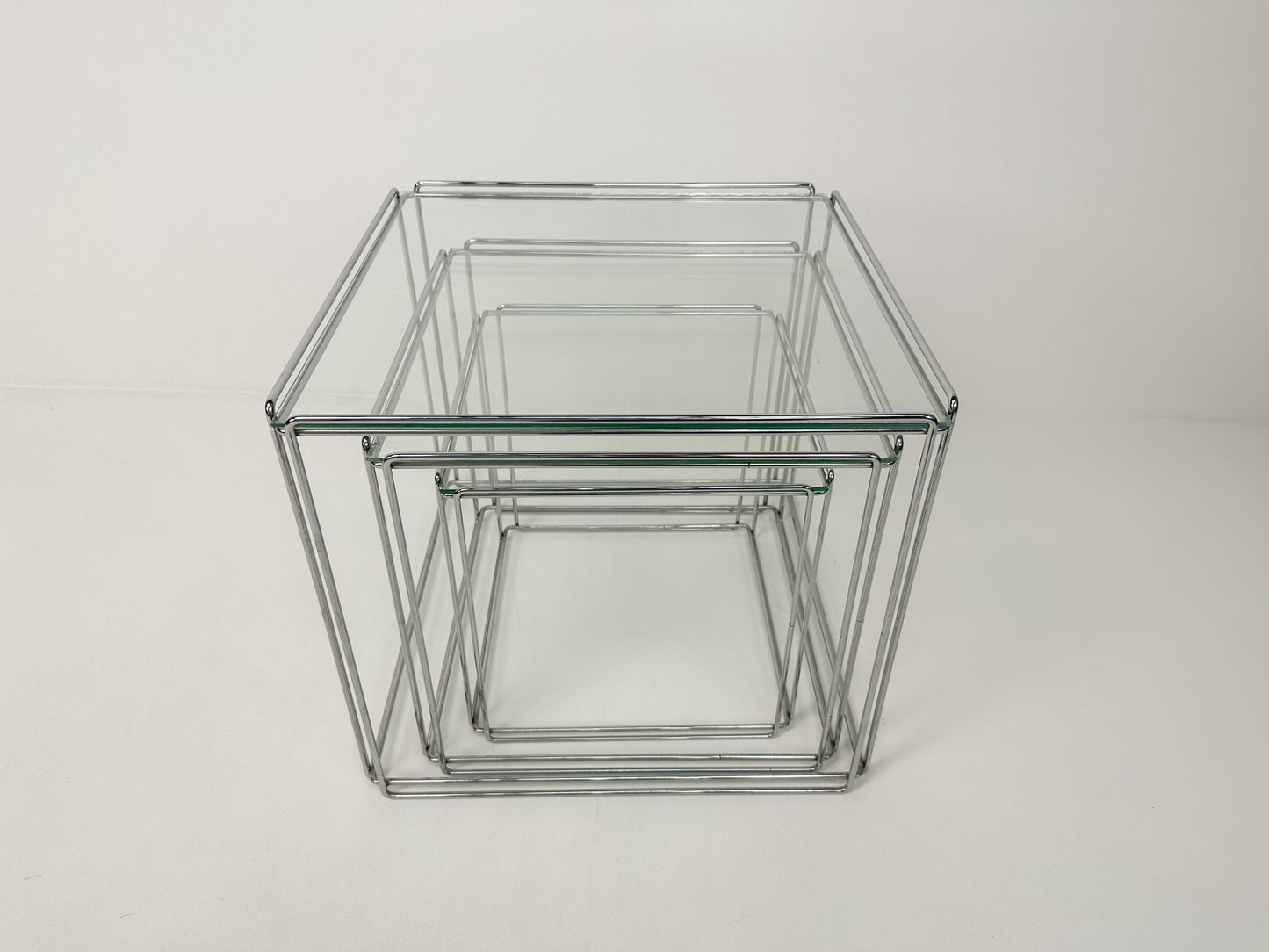 Vintage Chrome Nesting Tables: Max Sauze Style