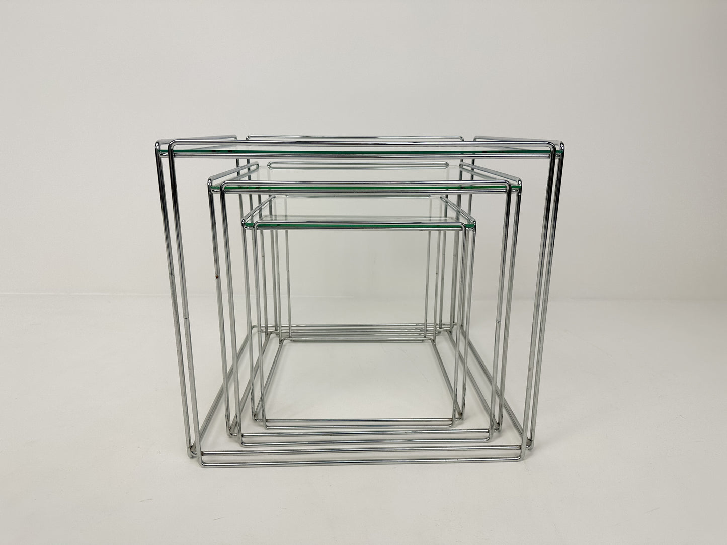 Vintage Chrome Nesting Tables: Max Sauze Style