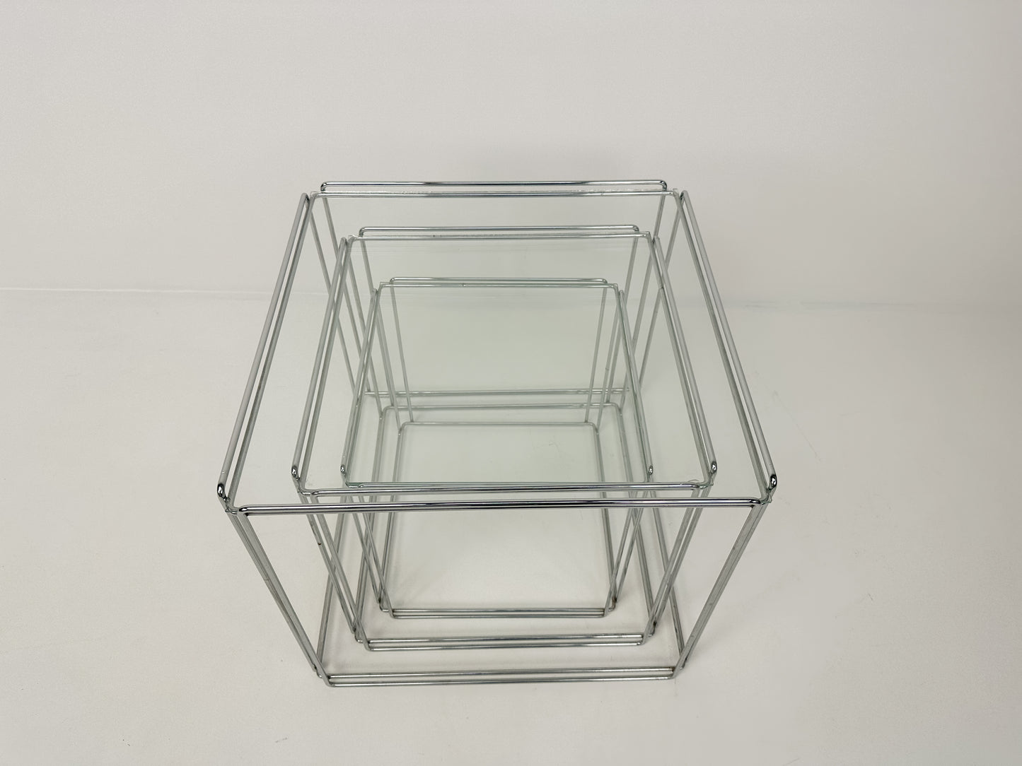 Vintage Chrome Nesting Tables: Max Sauze Style