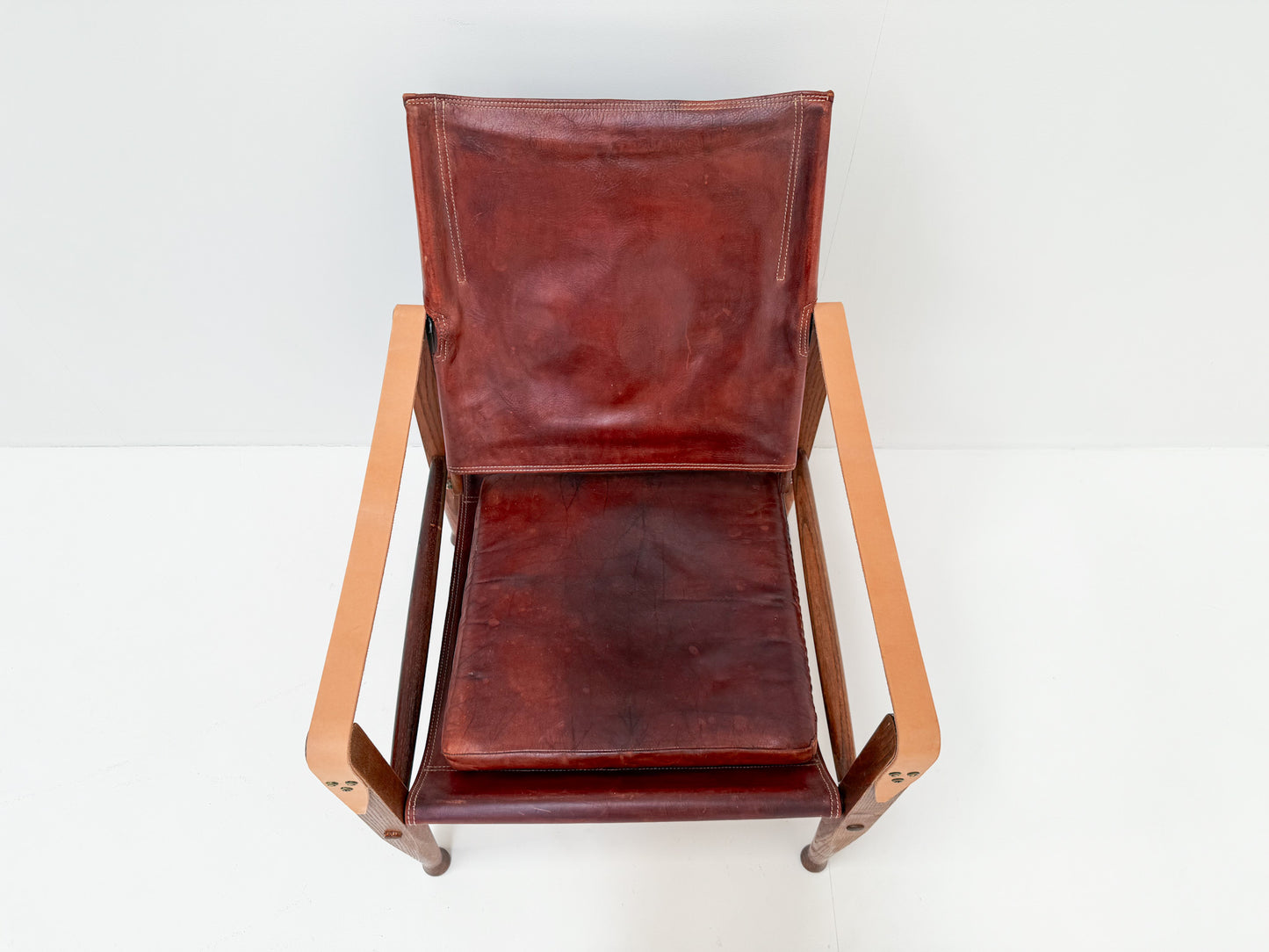 Vintage Kaare Klint for Rud Rasmussen KK47000 Safari Chair in Leather, Denmark