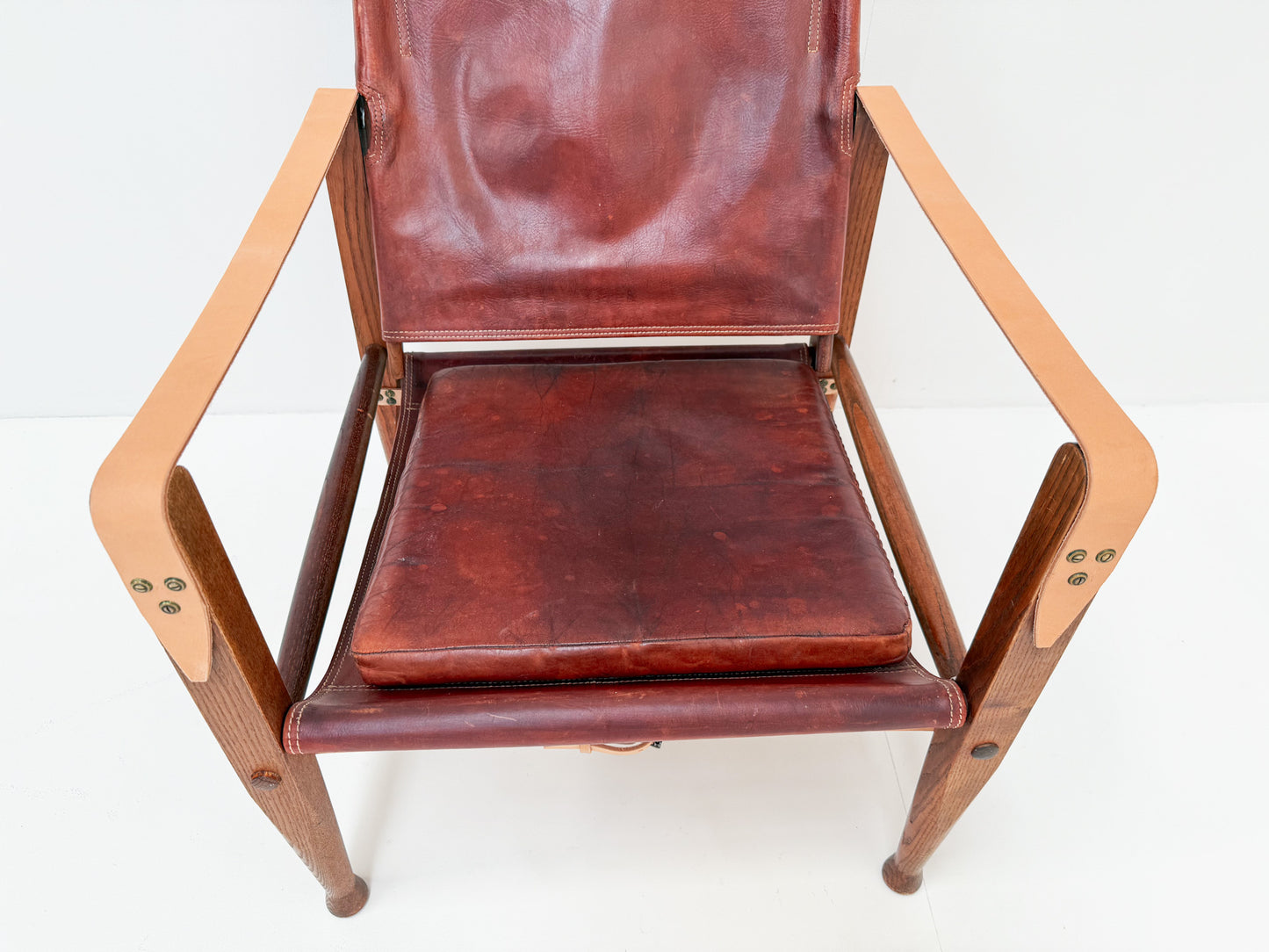 Vintage Kaare Klint for Rud Rasmussen KK47000 Safari Chair in Leather, Denmark
