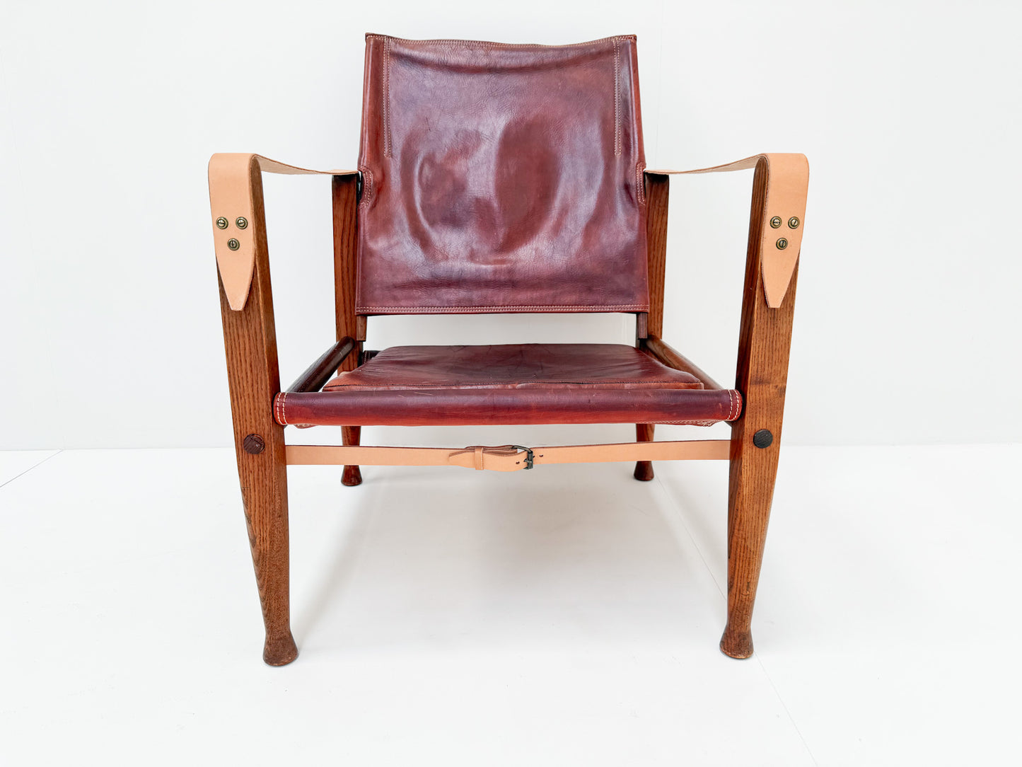 Vintage Kaare Klint for Rud Rasmussen KK47000 Safari Chair in Leather, Denmark