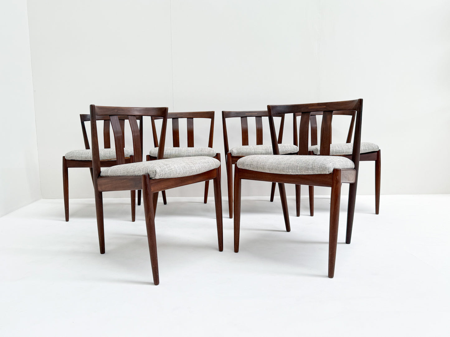 Set of 6 Kai Kristiansen Dining Chairs in Teak – Newly Upholstered