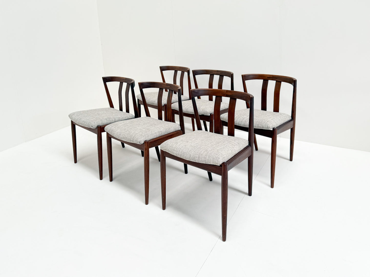 Set of 6 Kai Kristiansen teak dining chairs Danish mid-century modern