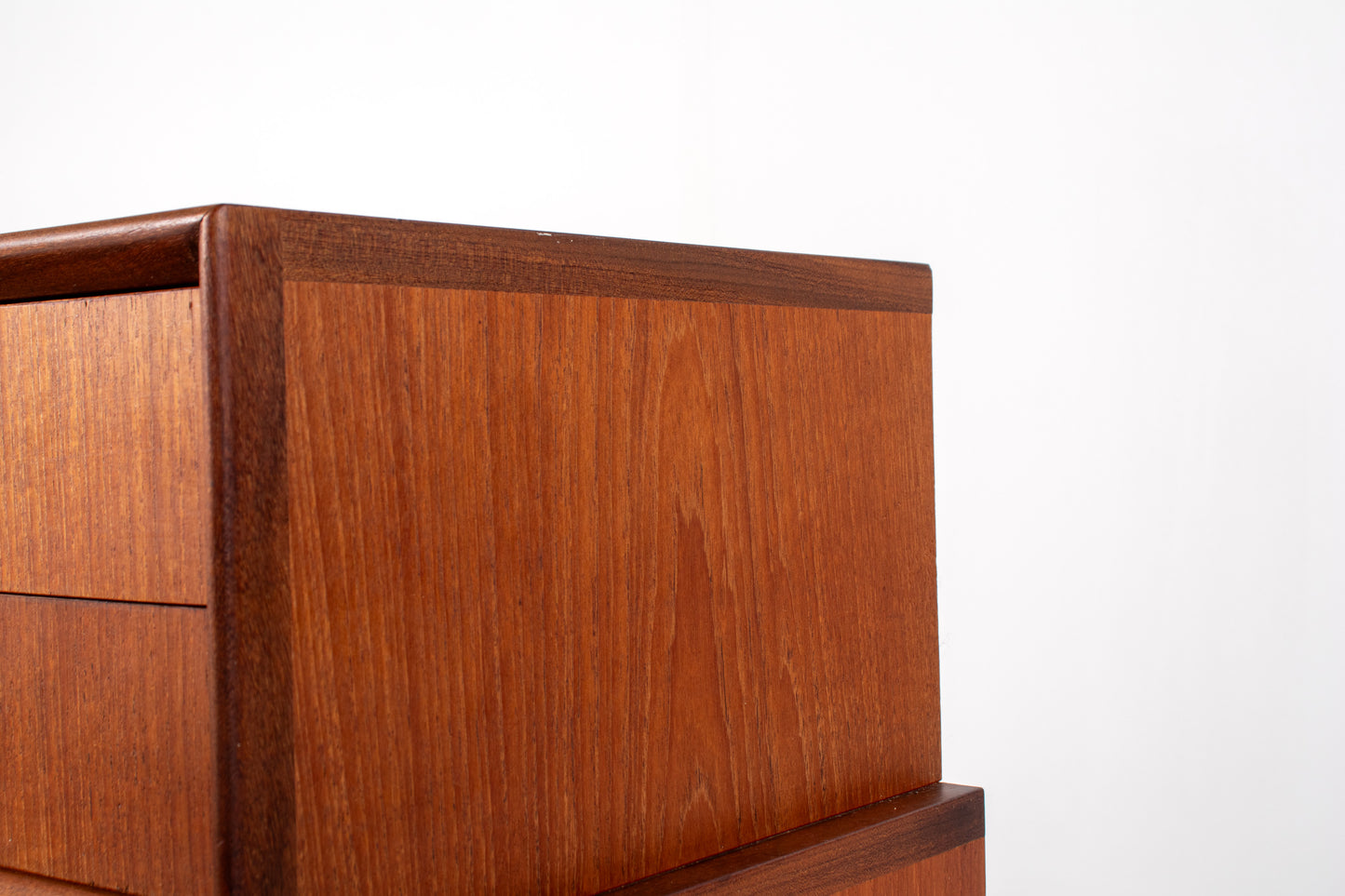 Mid-Century Danish Teak Low Chest with Sculptural Mirror, 1950s–60s