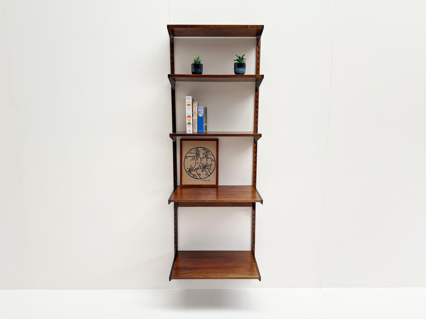 Kai Kristiansen Rosewood Wall Shelving Unit with Desk Shelves