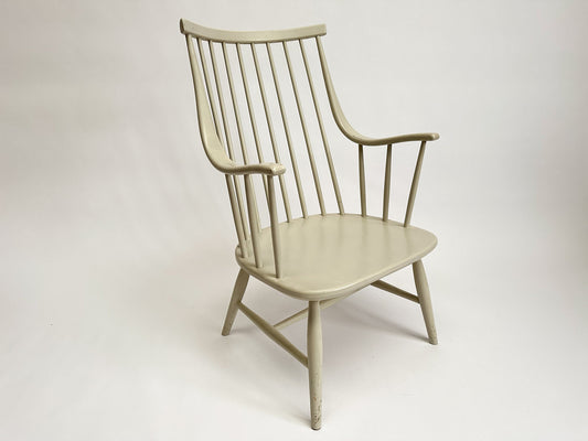 Vintage 1960s "Grandessa" Armchair by Lena Larsson for Nesto, Scandinavian Design, Spindle Back Chair