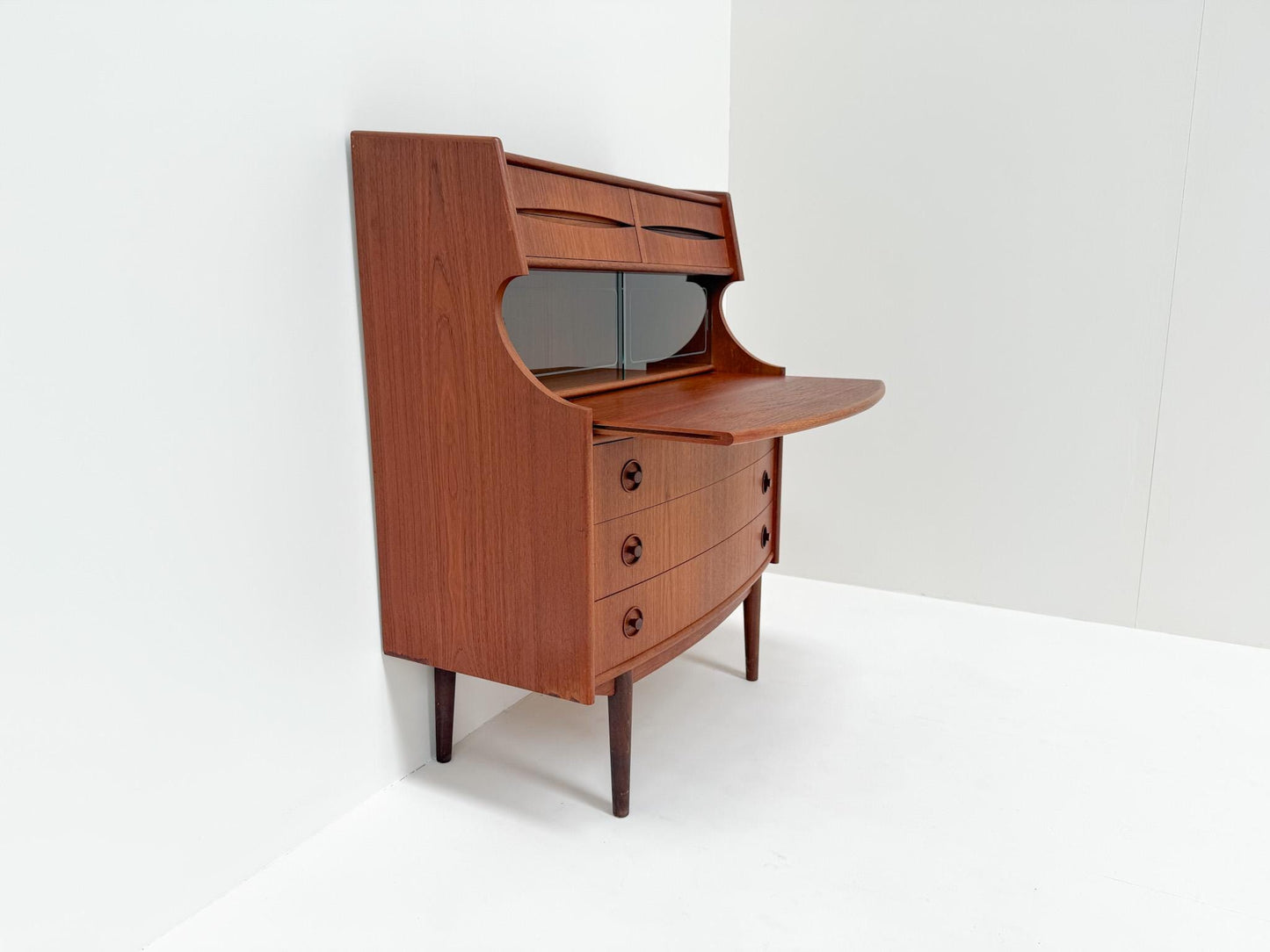 Mid-Century Teak Secretary Desk with Drawers | Gunnar Falsig by Falsig Mobler