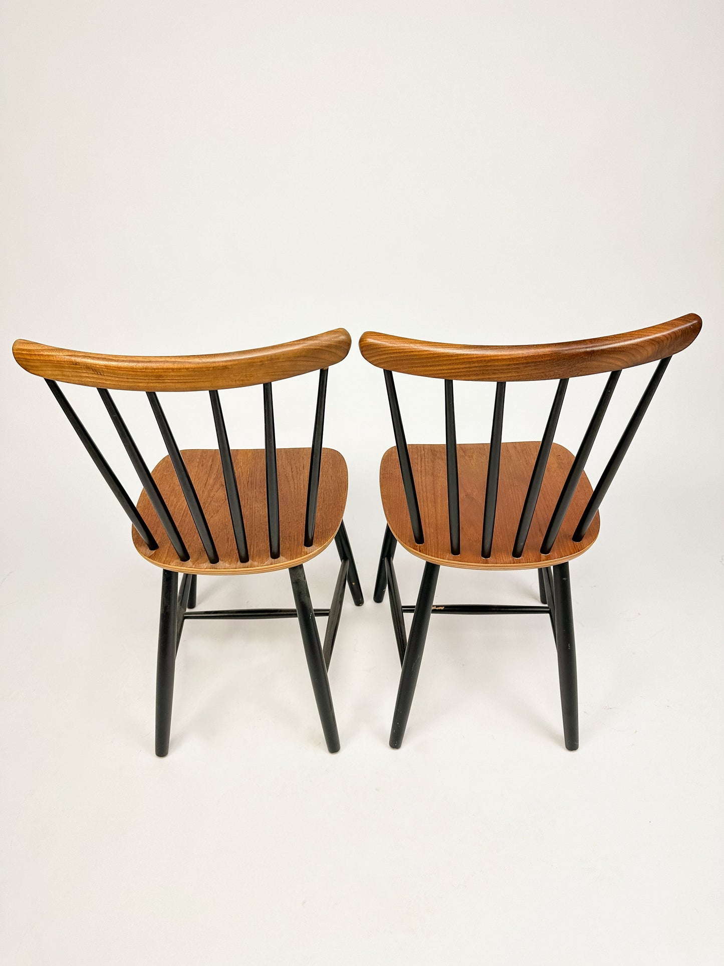Set of Two Vintage Spindle Back Chairs in the style of Tapiovaara